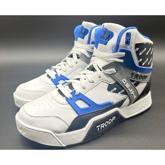 Troop Delta Sneakers High Top White Blue Retro Style Fashion Mens size 7 - Picture 1 of 9